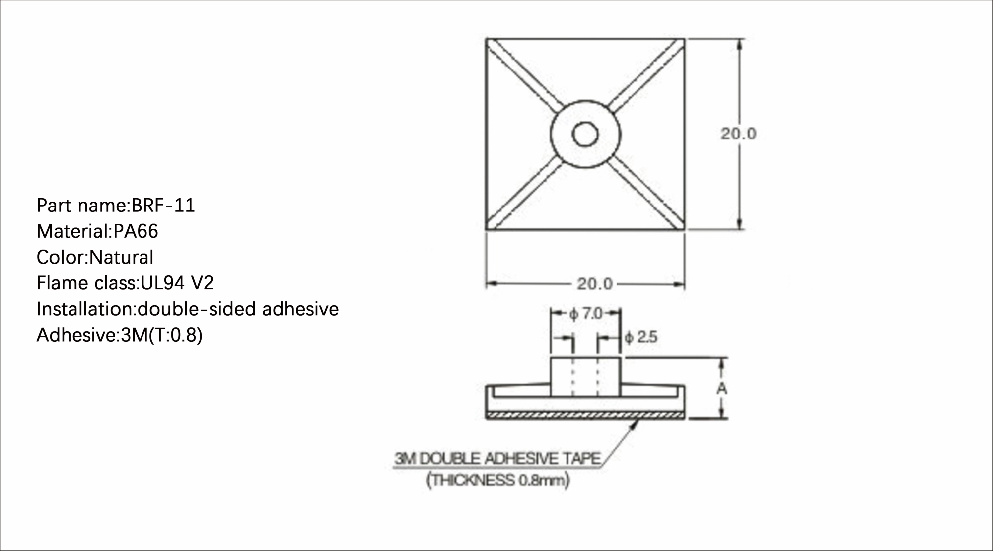 Cable Tie Mount BRF-11